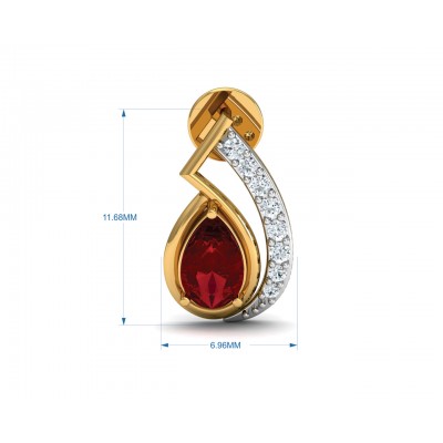 Wila Ruby & diamond earrings in 14k gold